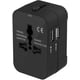 thumbnail image 3 of Adaptador Enchufe De Viaje Universal Enchufe Adaptador Internacional Con Dos Puertos USB Para Japón China Canadá USA EU UK AU Acerca De 150 Países Para Navidad (Negro) XianweiShao 9024715999788, 3 of 4