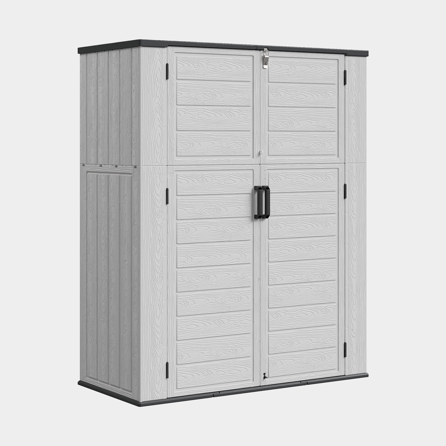 YardCache Waterproof Steel Tool Storage Storage Shed Kit with Floor, 67 in x 42 in x 24 in, White