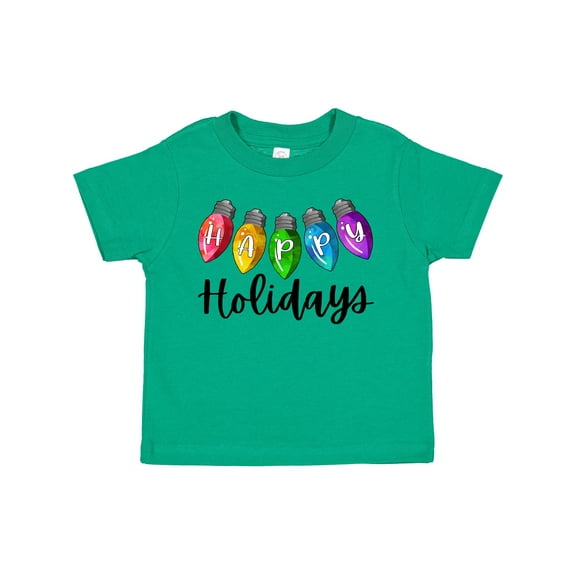 Inktastic Happy Holidays Rainbow Christmas Lights Boys or Girls Toddler T-Shirt