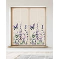 thumbnail image 2 of Window Privacy Film Lavender Butterflies Stained Glass Window Film Decorative Sun Block Window Cover Pastoral Florals Spring Vintage Window Clings Static Adhesive Sticker for Bathroom 23.6"x59", 2 of 7
