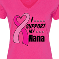 thumbnail image 4 of Inktastic Breast Cancer Awareness I Support My Nana with Pink Ribbon Women's V-Neck T-Shirt, 4 of 5