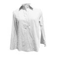 thumbnail image 3 of DuoJiaJ Women's Solid Color Loose Long Sleeve Linen V Neck Casual Shirt Blouse Women's Button Down Shirts White L, 3 of 3