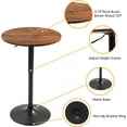 thumbnail image 5 of 23.6" Round Bar Table, Adjustable Height Bar Table, Modern Cocktail Bar Table with MDF Top and Metal Base, Bistro Pub Table Suitable for Café, Kitchen Island, Bar Counter, Brown, 5 of 7