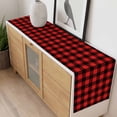 thumbnail image 4 of Black Red Plaid Table Runner - 70 Inch Long, Kitchen Dining Table Runner Dresser Scarves, Vintage Rustic Buffalo Checked Gingham Farmhouse Decor for Coffee Tables Wedding Party Banquet, 4 of 8