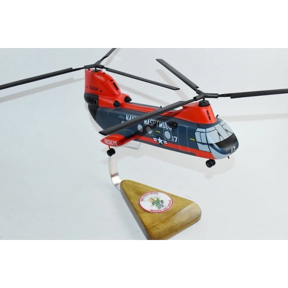 Pt Mugu Search and Rescue CH-46 Model, 1/38 (14") Scale, Mahogany, Phrog