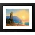 thumbnail image 2 of Ivan Konstantinovich Aivazovsky 14x12 Black Modern Framed Museum Art Print Titled - Sunset Over Yalta (1861), 2 of 5