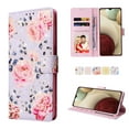 thumbnail image 6 of Mantto for Samsung Galaxy A12 Flower Pattern Leather Wallet Case with Magnetic Clasp Stand and Bank Card Slots Wrist Strap Protective Flip Phone Cover for Samsung Galaxy A12, A, 6 of 8