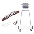 thumbnail image 2 of Height Adjustable Guitar Bridge Tailpiece for Archtop Jazz Guitar Chrome, 2 of 8