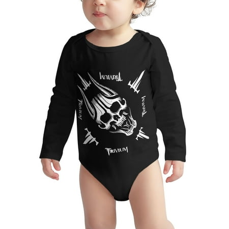 

Trivium s Baby Boy Girl Long Sleeve Bodysuit Snap Closure Black 6 Months