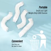 Disposable Shower Caps Large, 150Pcs MoHern Plastic Shower Cap for Women & Men Waterproof Bath, Hotels, Travel, Hair Dye, SPA, Home