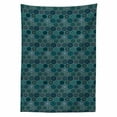 thumbnail image 2 of Abstract Tablecloth, Intricate Floral Style Patchwork Design in Dark Cold Tones Print, Rectangle Satin Table Cover Accent for Dining Room and Kitchen, 60" X 84", Cadet Blue Multicolor, by Ambesonne, 2 of 2