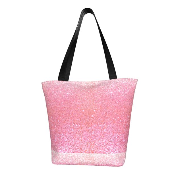 Balery Sparkly Pink Glitter Bolsa de Hombro con Diseño, Bolsa Grande y Duradera, Bolsa Versátil para Compras