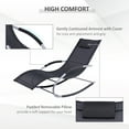 thumbnail image 4 of Outsunny Zero Gravity Rocking Chair Outdoor Chaise Lounge Chair Recliner Rocker with Detachable Pillow & Durable Weather-Fighting Fabric, Black, 4 of 9