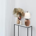 thumbnail image 5 of FSLiving Rustic Terracotta Ceramic Pot White Fabric Shade Cone Shape Table Lamp Rechargeable Battery Operated RGB Bulbs by Remote, Wireless Timer and 15 Color Temperature, Mushroom, Brown A-37, 5 of 7