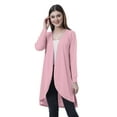 thumbnail image 1 of Moomaya Cardigan Long en Coton à Manches Longues Hi-Lo pour Femmes, 1 of 7