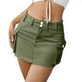 thumbnail image 5 of EFINNY Women's Low Rise Denim Shorts Skirt Button Slim Jeans with Pockets, 5 of 7