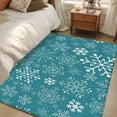 thumbnail image 4 of Area Rugs for Living Room 4x6 Ft, Teal Snowflake Christmas Non Slip Area Rugs for Kitchen Bedroom Entryway, Xmas Winter Abstract Art Washable Carpet Runner Rug Floor Mats for Bedroom Home Decor, 4 of 9