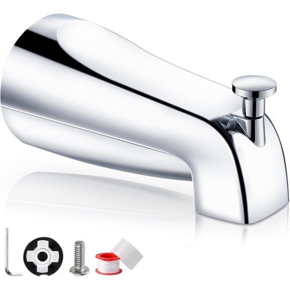 Bathtub Faucet Easy to Install Tub Spout with Diverter,American Standard Tub Faucet Replacement Fits 1/2" Copper Water Tube(5/8" Diameter) with Hex Wrench Chrome Finish