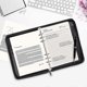 thumbnail image 3 of A5 Zipped Conference Folder - Black Personal/Work Organiser - Business Travel Portfolio Folder with Ring Binder, Calculator, Refillable Notepad Pages, 3 of 5