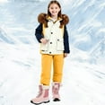 thumbnail image 2 of Jinhomg Kids Snow suit Boys Girls Hooded Puffer Winter Jacket and Snowpants Set Overalls Color Block Waterproof Snowboarding Skisuits, 2 of 5