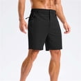 thumbnail image 6 of lcziwo Mens Shorts Casual Big and Tall Relaxed Fit Summer Elastic Waist Hiking Shorts Beach Travel Golf Dress Shorts with Zip Pockets Black XXL, 6 of 10