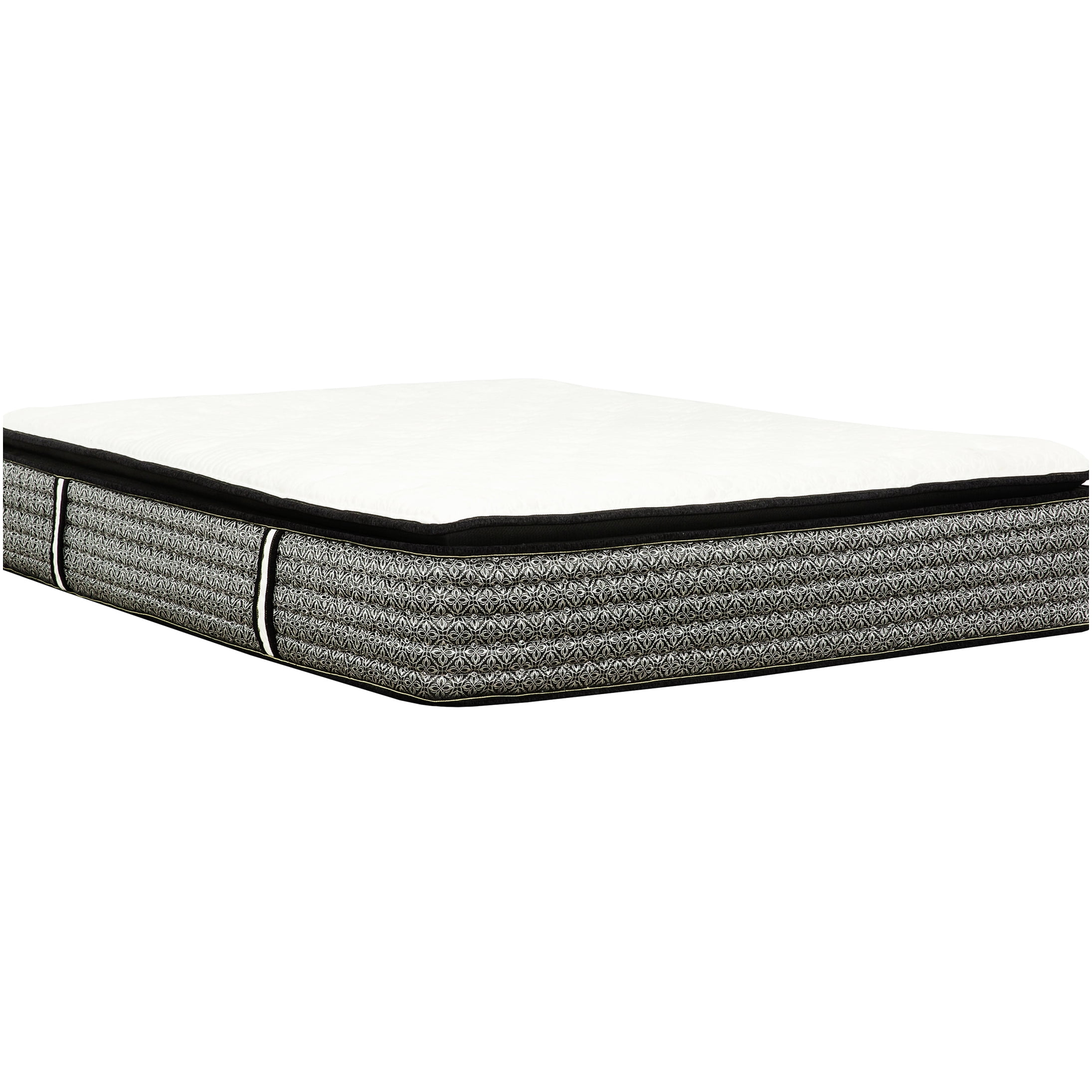 14 Inch King Size Hybrid Mattress, Plush Pillow Top with Gel Memory Foam and Pocket Coils for Cooling Support, Motion Isolation, Edge Support, Grey-White