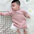 thumbnail image 4 of EnJoCho Toddler Casual Bodysuit Baby Boy Girl Button Solid Romper Jumpsuit Kimono Clothes Sleepwear Toddler Girl Trendy Clothing Casual Home Bodysuit, 4 of 4
