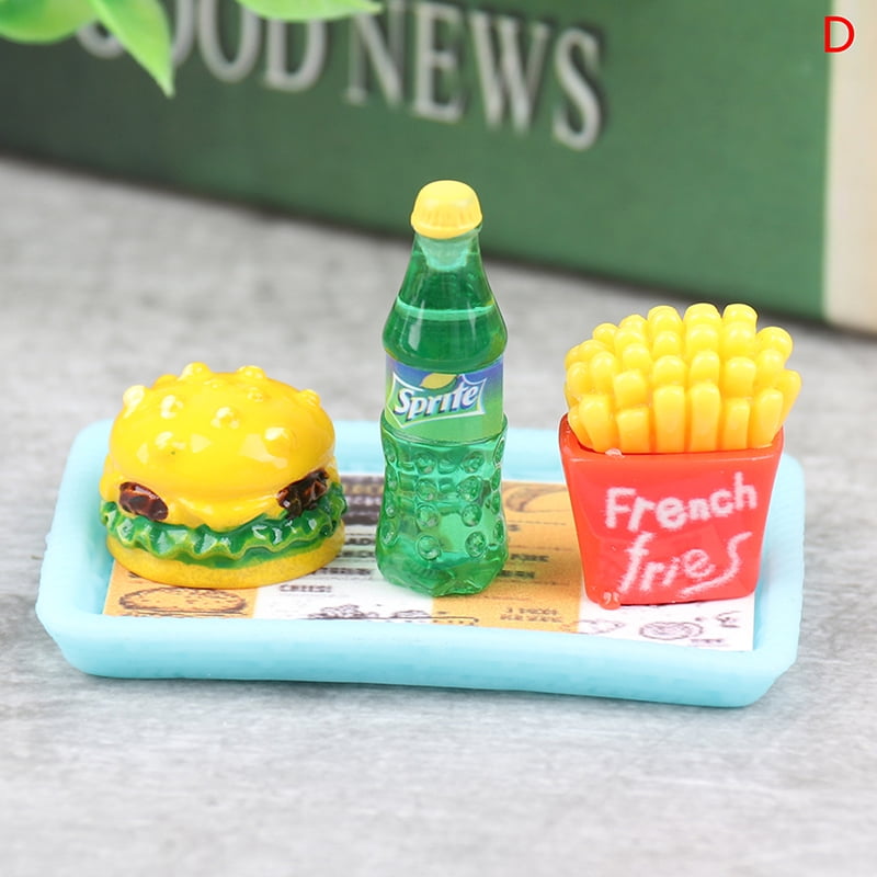 Dollhouse Miniature Food Simulation hamburger frites Set Doll House Field CW 