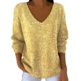 thumbnail image 3 of Kcolen Valentines Sweater Women Sequin Tops Fashion Casual Blouses Sparkly V Neck Shirts Holiday Party Long Sleeve Valentine Sweater Dressy Outfits, 3 of 6