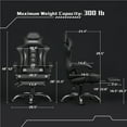thumbnail image 2 of Yaheetech Ergonomic High Back Gaming Chair with Folding Footrest, Full Black, 2 of 7