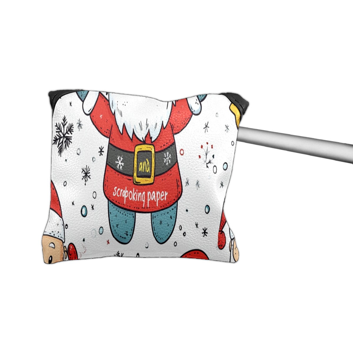Golf Mallet Putter Cover Premium Leather Waterproof Golf Putter Head Cover with Magnetic Closure Christmas Snowman