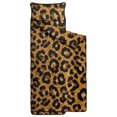 thumbnail image 2 of Black and Orange Leopard Print Teens Toddler Nap Mat with Pillow, Sleeping Mat Bag for Preschool Daycare 60"x20", 2 of 6