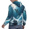 thumbnail image 6 of Salouo Ice Blue Ocean Cute Dolphin A Pattern Men's Fall Hoodie Sweatshirt,Sport Hoodie with Pockets for Men Pullover Casual Hooded Sweatshirt-Small, 6 of 7