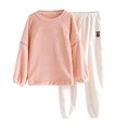 thumbnail image 2 of RYDCOT Flannel Lounge Sets for Women 2023 Fall Winter Fleece Pajamas Set Long Sleeve Tops and Fleece Pajama Pants Sleepwear for Women Sale or Clearance, 2 of 3