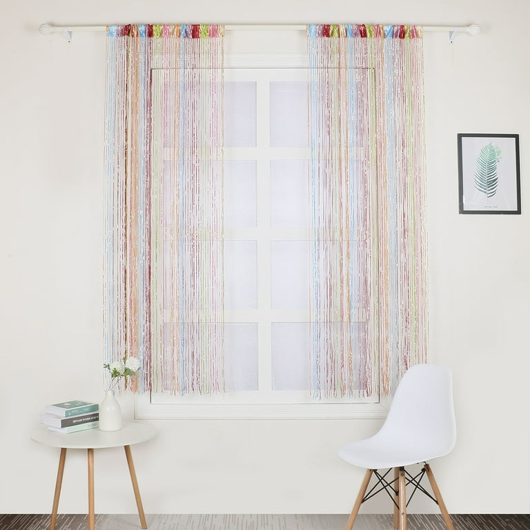 DYstyle Door Window Panel Shiny Tassel String Curtain Dividers Fringe  Beaded 