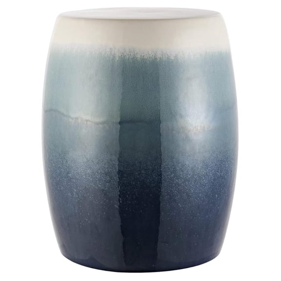 Outdoor Collection Norel Blue Ceramic Garden Stool