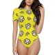 thumbnail image 1 of Balery White Popcorn Body de cuello redondo de manga corta para mujer Tops de manga corta Tops básicos-Small, 1 of 7
