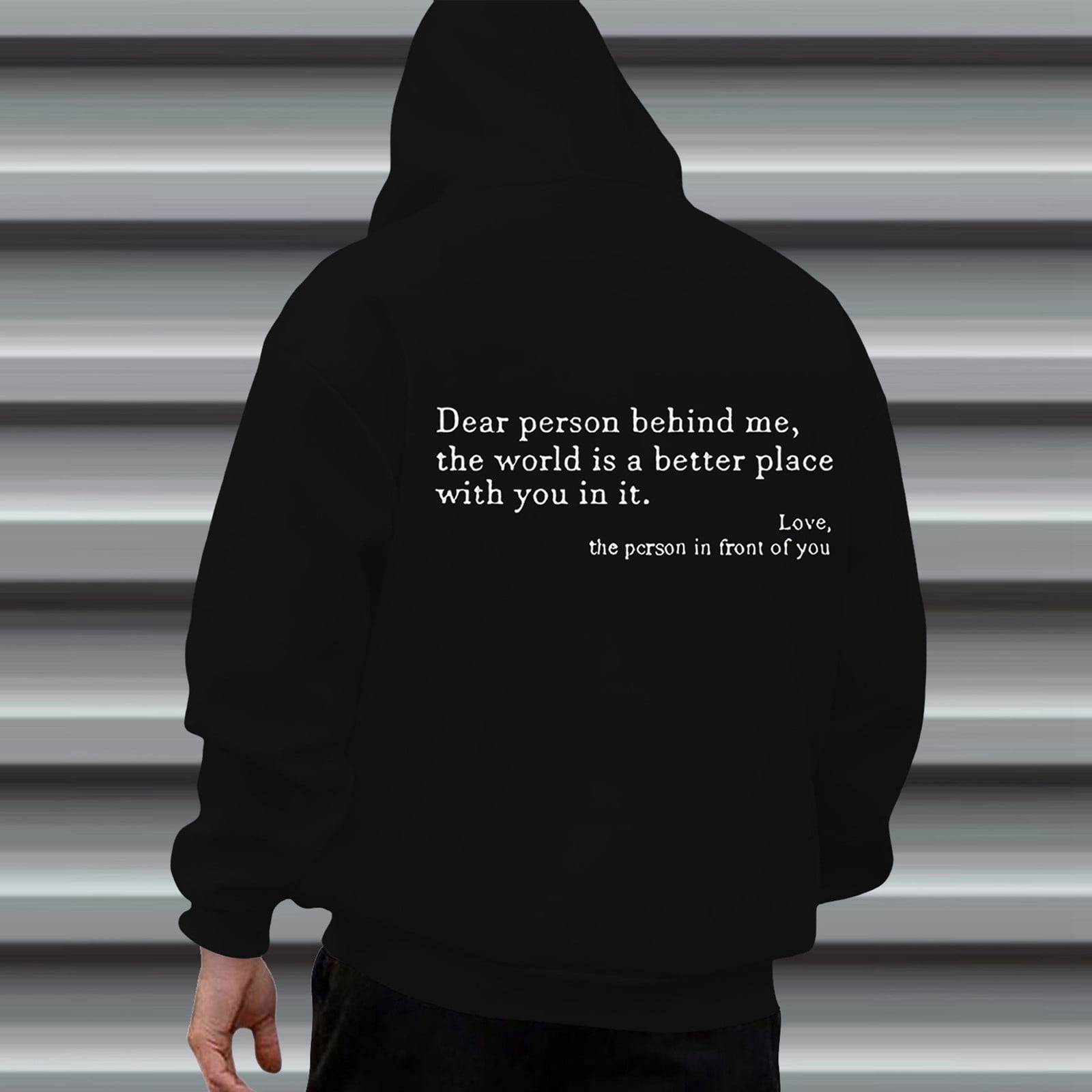 CONFREE Mens Hoodies Letter Prints Hoodies For Men Graphic Long Sleeve Casual Pullover Hooded Sweatshirts With Pockets
