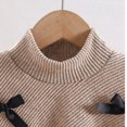 thumbnail image 4 of Curenmufel Girls Knit Set Ribbed Mock Neck Long Sleeve Top with Bow Detail and Flared Pants Size 7-8, 4 of 9