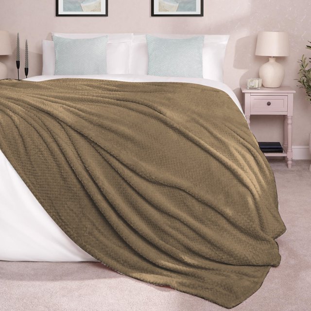 Couverture en Polaire Polyester, Couverture 1* Couverture (Marron-G200*230cm)