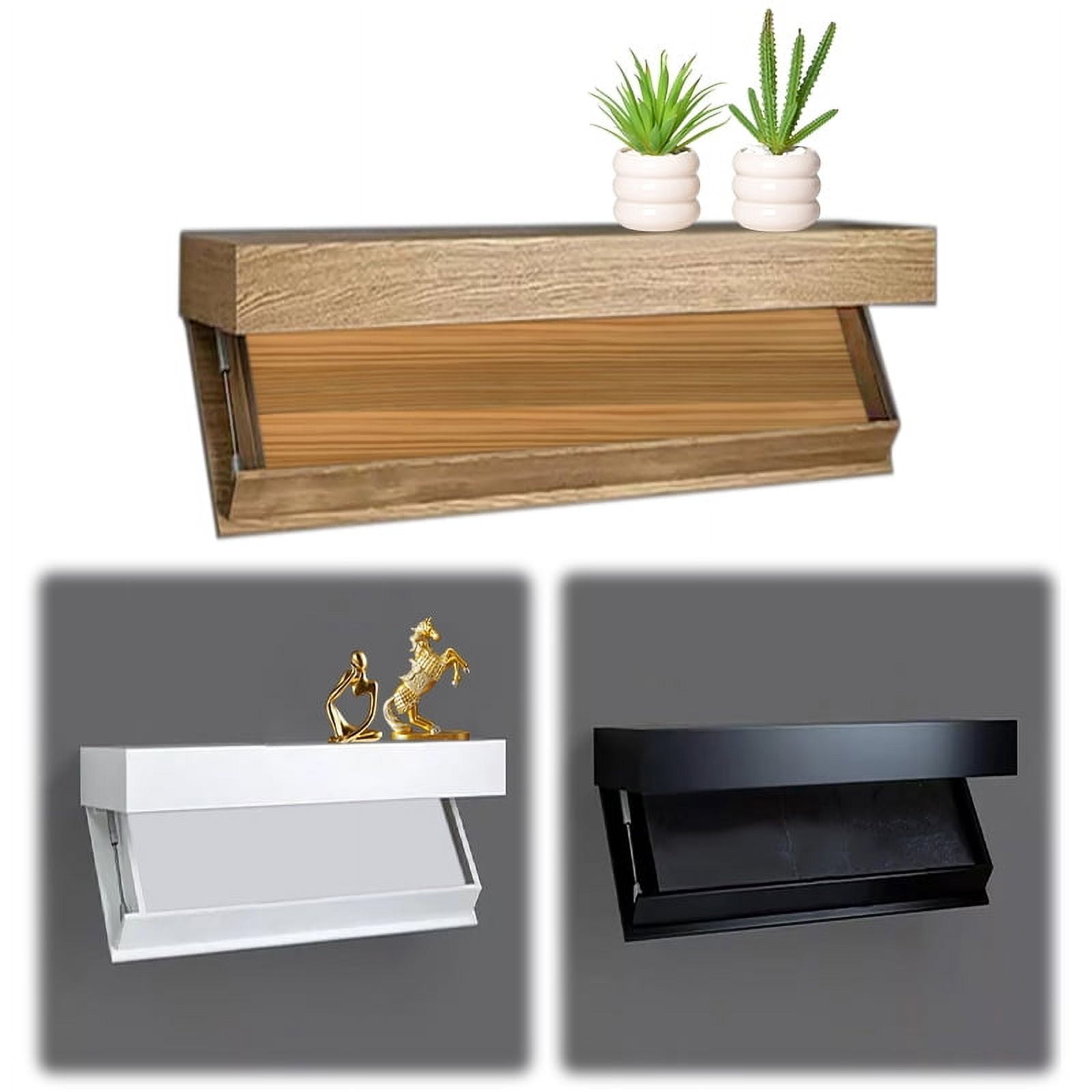 Magicflap Designer Shelf With Secret Compartment Concealed Floating Shelf Wall-Mounted Storage Solution Hidden Furniture