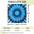 thumbnail image 2 of Blue Tie Dye Spiral Pattern Square Fitted Tablecloth with Elastic Edge,Square Table Cover,Washable Elastic Table Cover for Home Kitchen Party Decor 34"x34", 2 of 6