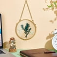 thumbnail image 5 of 1Pcs 5.1 Inches Hanging Glass Floating Photo Frame Pressed Flowers Frames Round Wall Hanging Brass Frame for Dried Flowers Pictures Photos Double Glass Herbarium Gold for DIY, 5 of 6