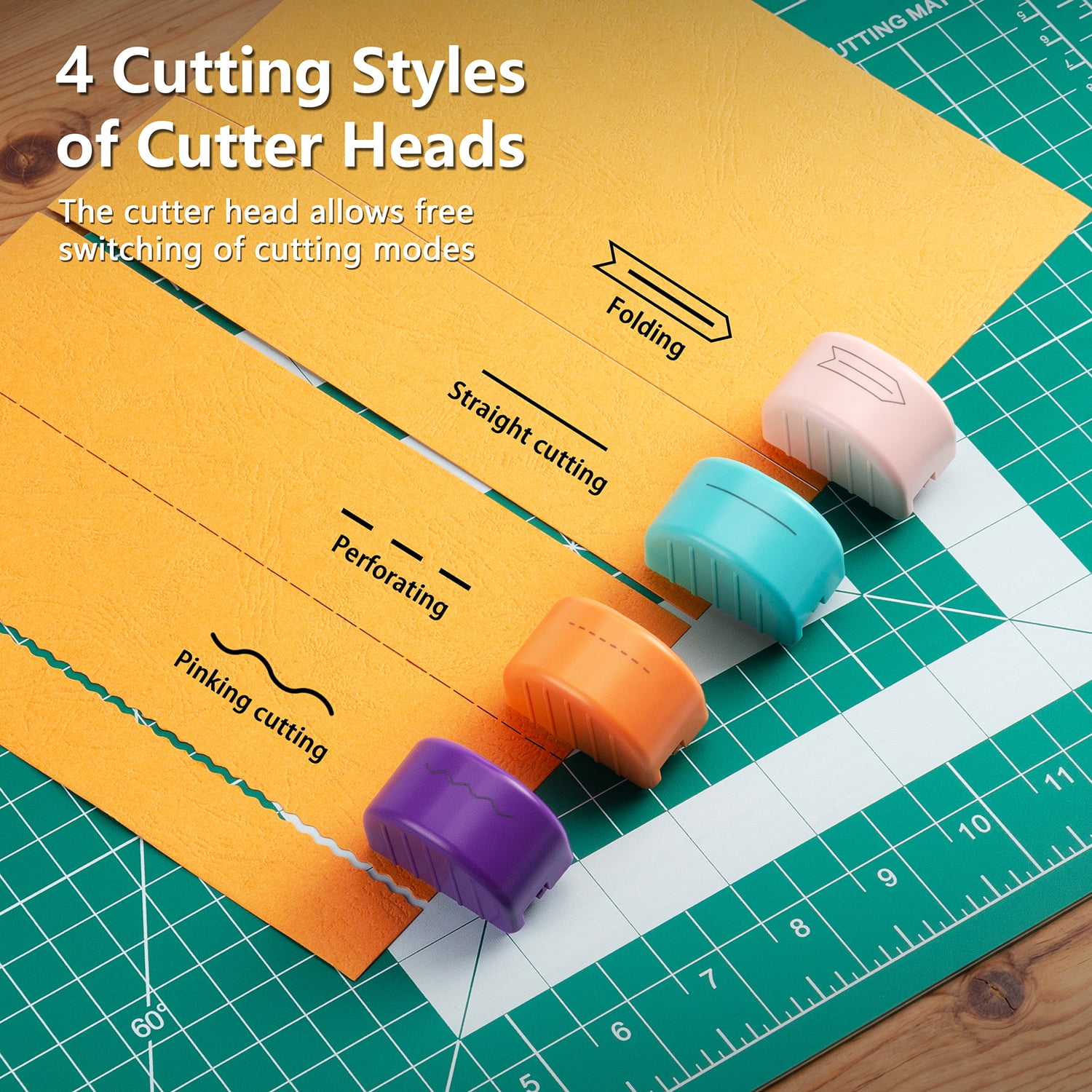 Rotary Cutter Set,Paper Cutter Set with 12x18 Inch A3 Self-Healing Cutting Mat, Acrylic Ruler, 4 Interchangeable Blades for Craft Scrapbooking Sewing