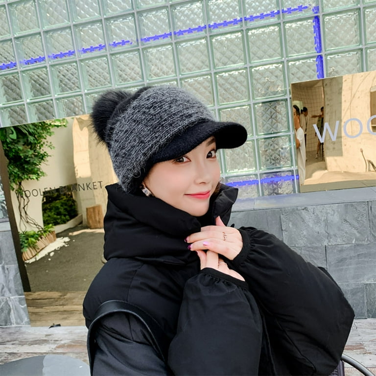 Knit hat best sale with bill