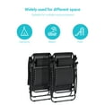 thumbnail image 4 of CHYVARY Set of 2 Oversized Zero Gravity Patio Reclining Lounge Chair with an Adjustable Headrest and Side Tray, Black, 4 of 8