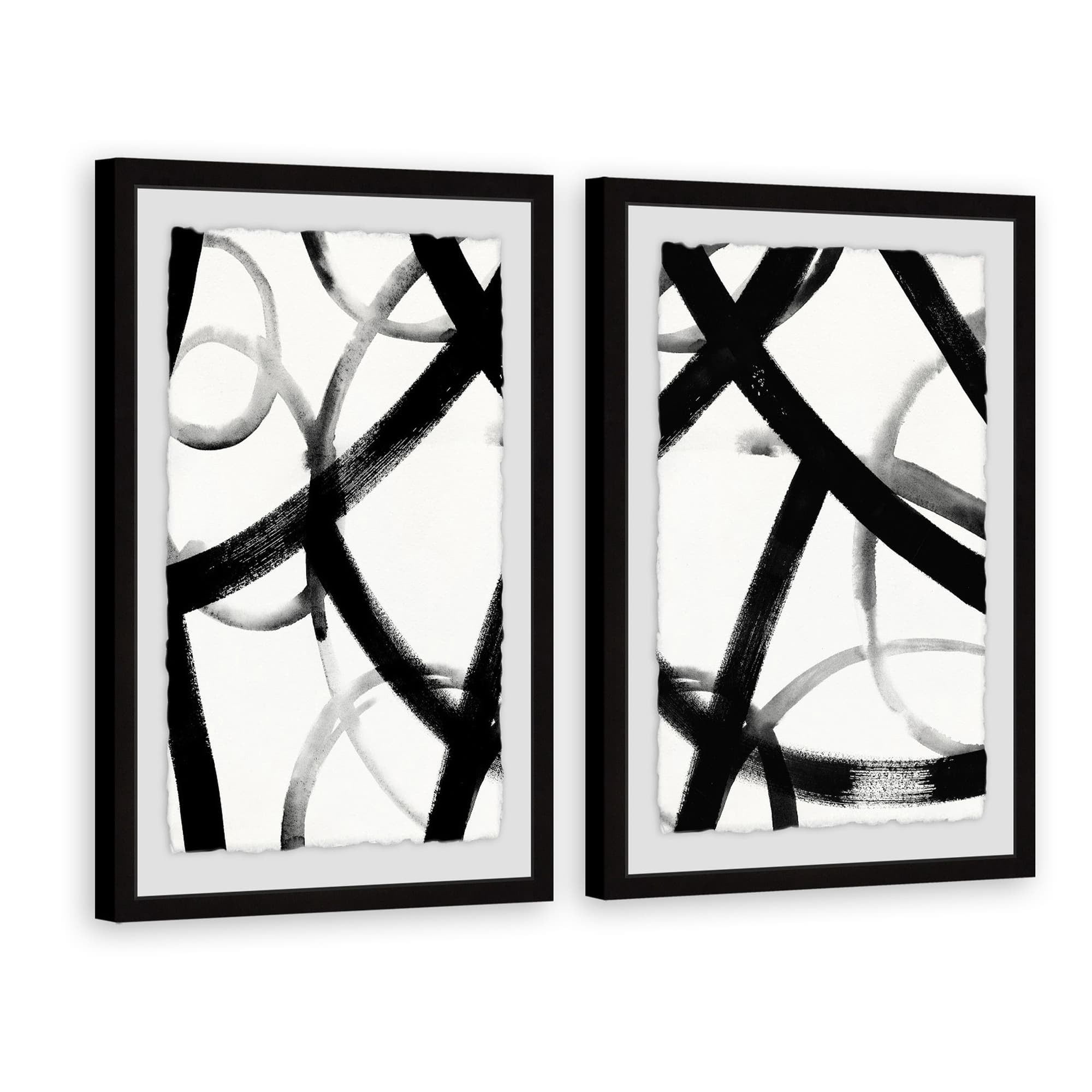 Monochrome Ripple Diptych