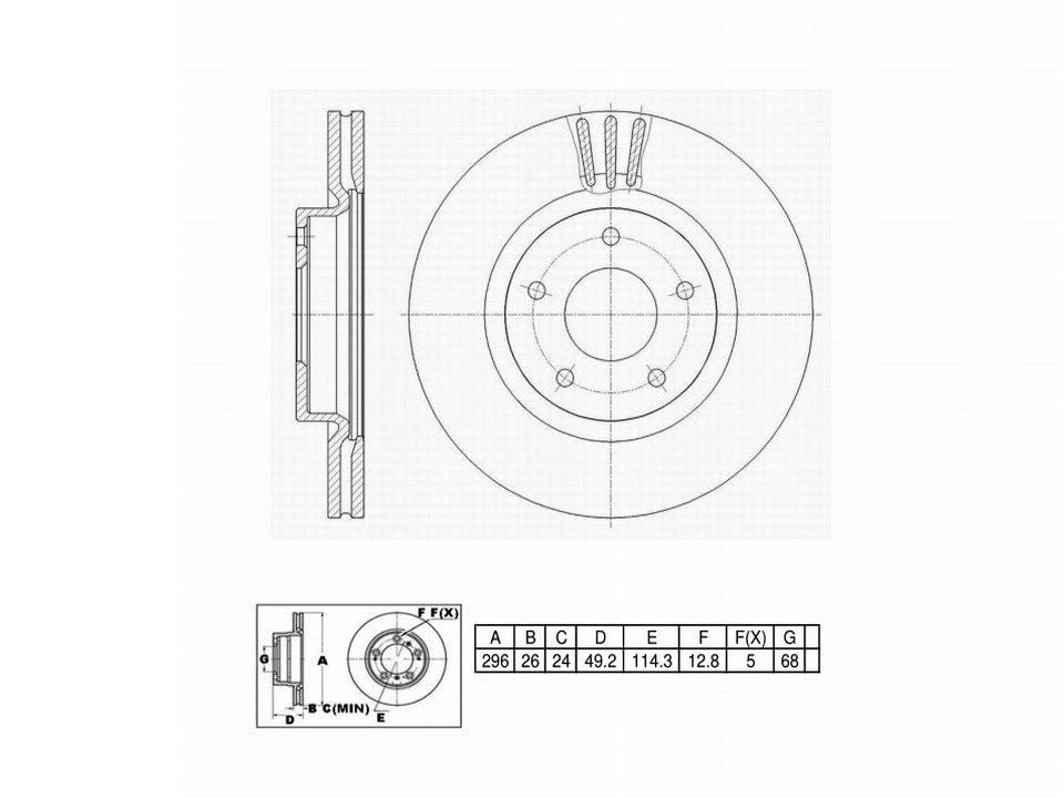 Winstop Brake Rotor, Front WS249535, Nissan Altima 2023-2012
