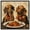 Black Frame, variant on Spaghetti Date II Canvas Cute Pet Art Prints by Art Remedy, Silver Frame, 12" x 12"