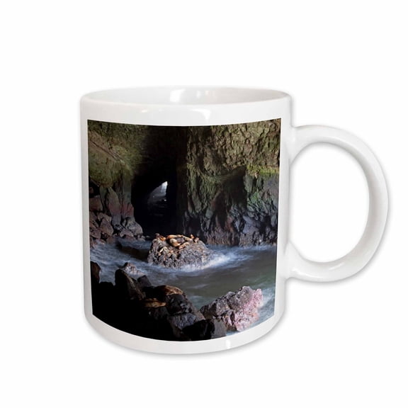 3drose, Sea Lion Caves, Resting Sea Lions, Oregon, Usa - Us38 Jwi0668 - Jamie and Judy Wild, 11oz Mug